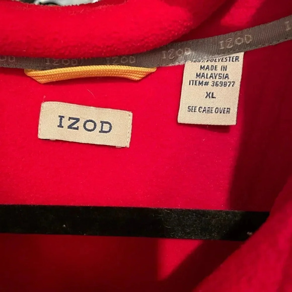 VINTAGE 90’s RED IZOD FULL ZIP FLEECE JACKET UNISEX SIZE XL - Picture 16 of 16